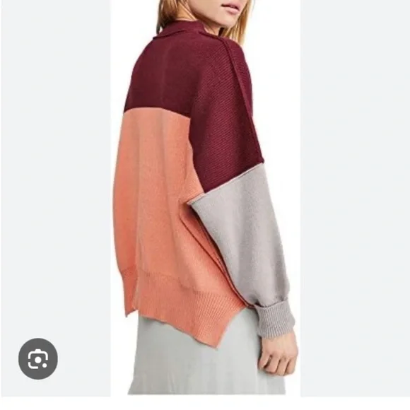 Free People Easy Street Colorblock Sweater Sz S - Picture 3 of 13